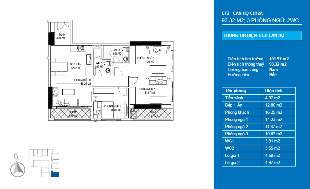 Thiết kế căn hộ CH12A