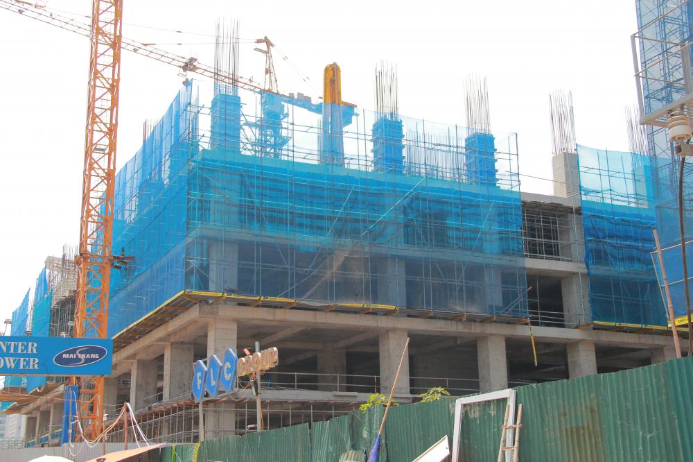 Dự án đang thi công tới mặt sàn tầng 5