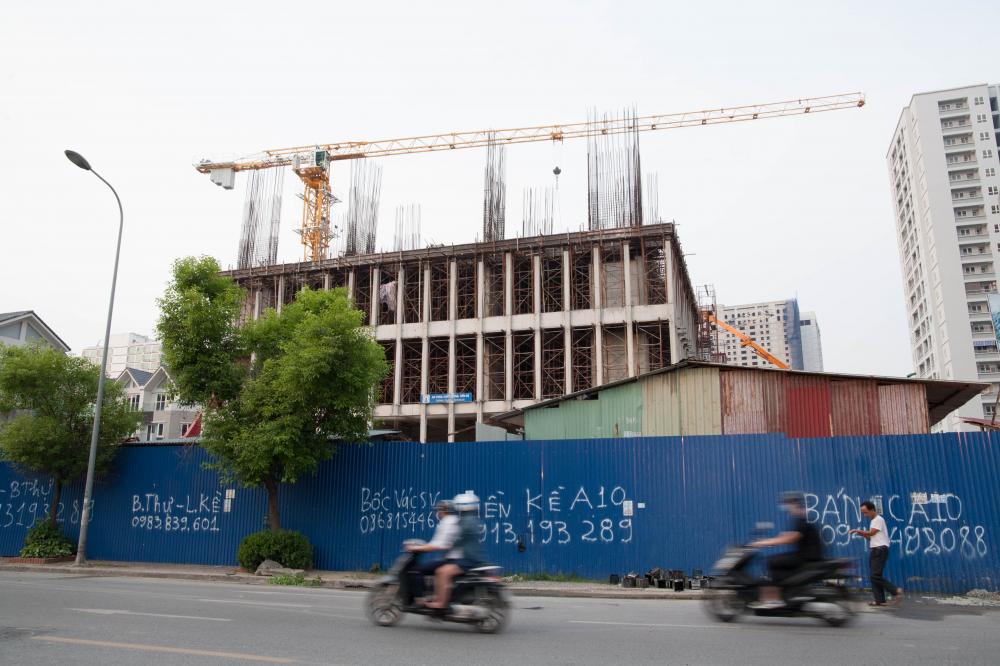 Dự án trên lô đất A10 đang thi công tới mặt sàn tầng 4