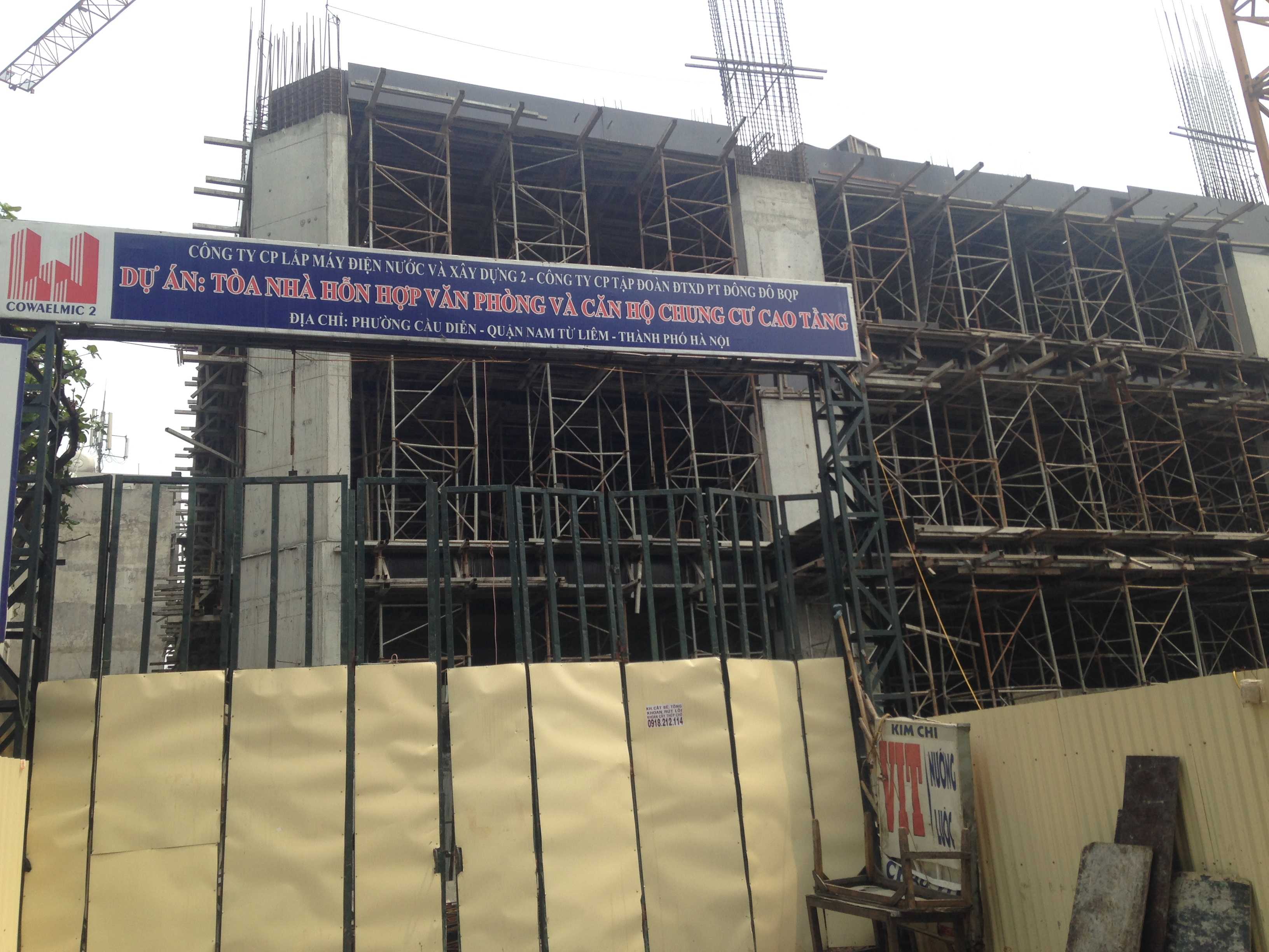 Dự án đang thi công tới mặt sàn tầng 4