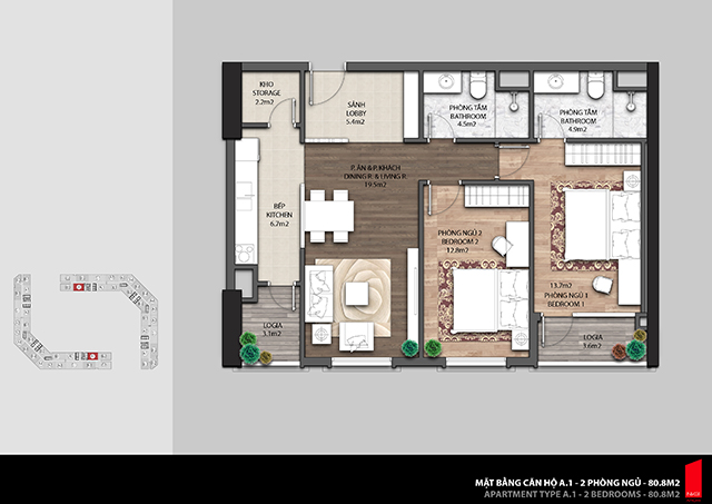 Thiết kế căn hộ A1.2