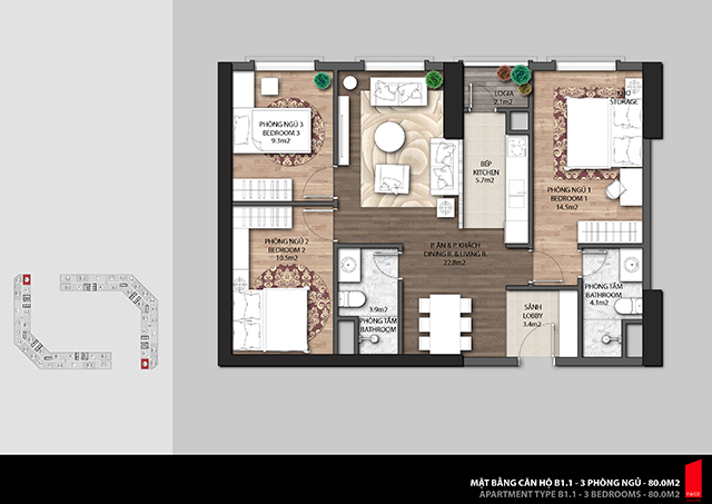 Thiết kế căn hộ B1.1