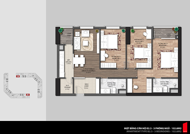 Thiết kế căn hộ B2.3