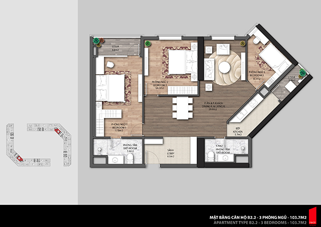 Thiết kế căn hộ B2.2