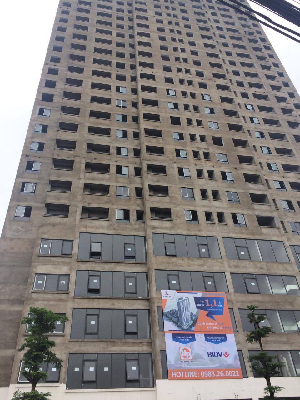 Dự án đang trong quá trình hoàn thiện bên ngoài, bên trong đang bắt đầu hoàn thiện tầng 6