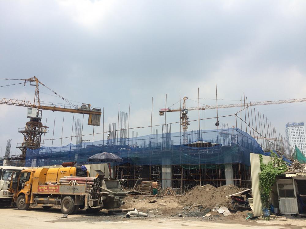 Tòa thi công đến mặt sàn tầng 2, tòa thi công mặt sàn tầng 4