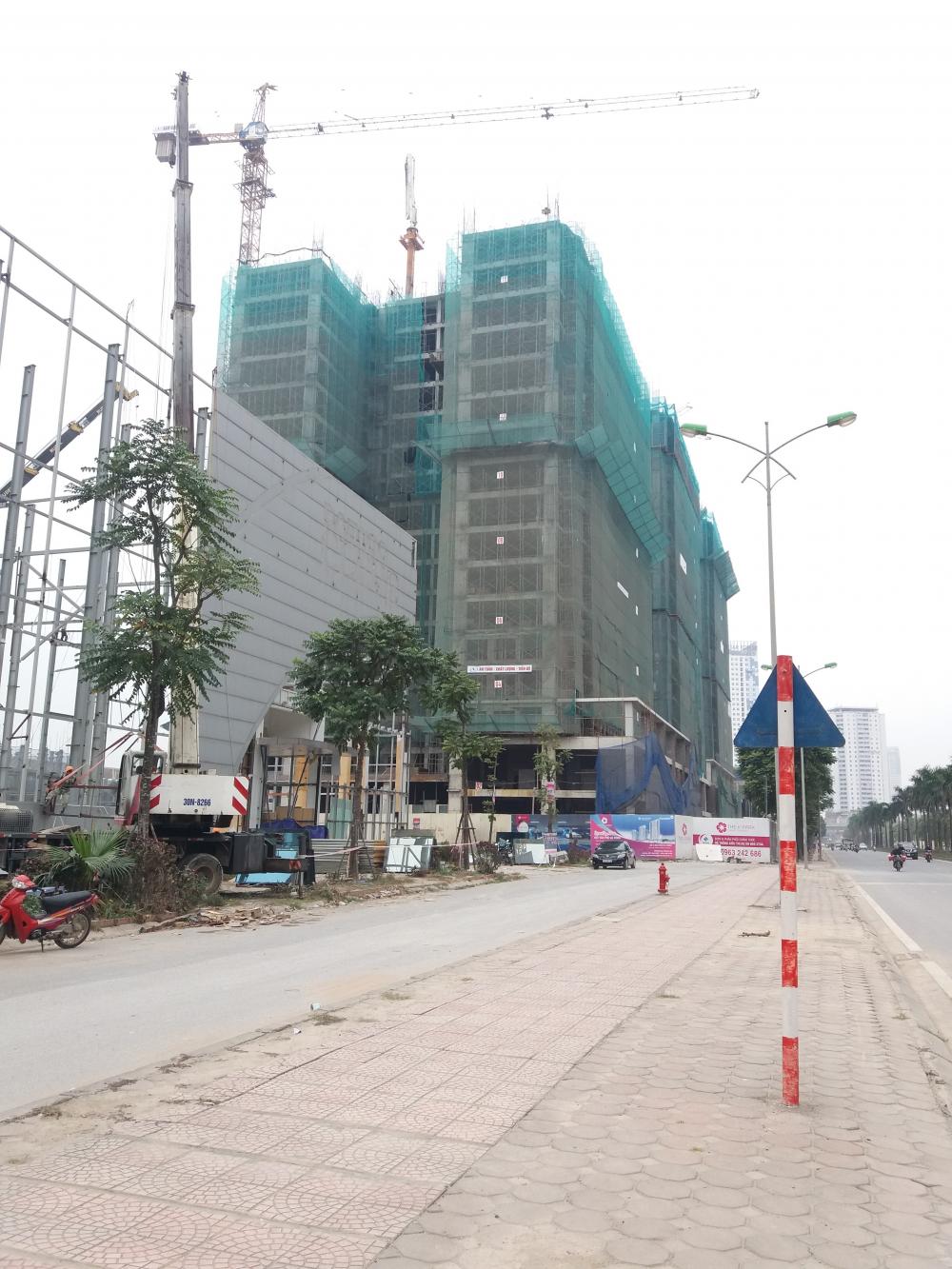 Dự án đang thi công tới mặt sàn tầng 18, mặt sàn tầng 21 và mặt sàn tầng 22