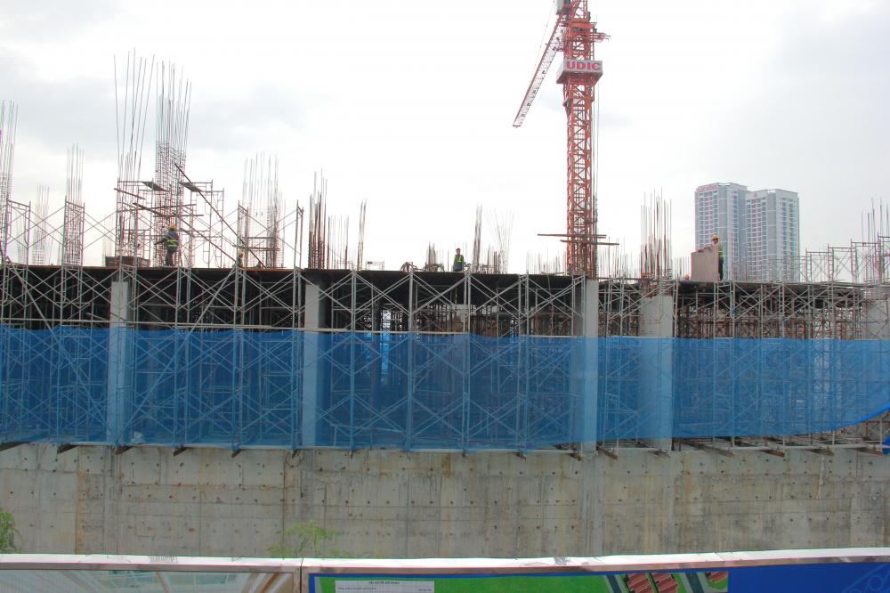 Dự án đang thi công đến mặt sàn tầng 2