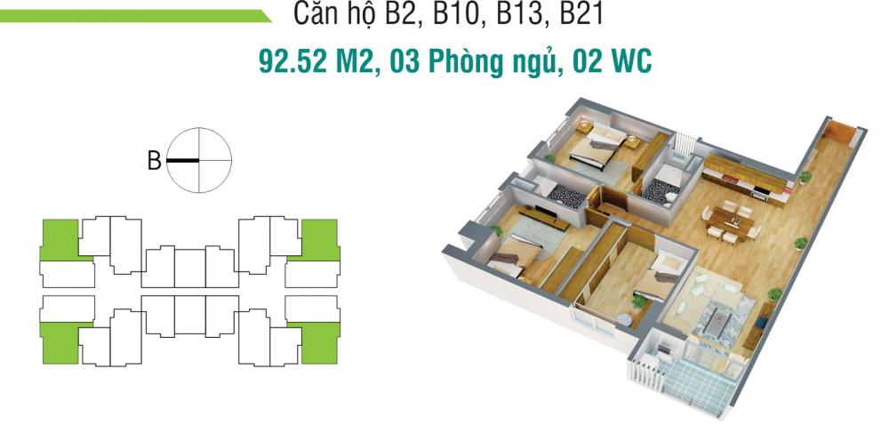 Thiết kế căn hộ B2, B10, B12, B21