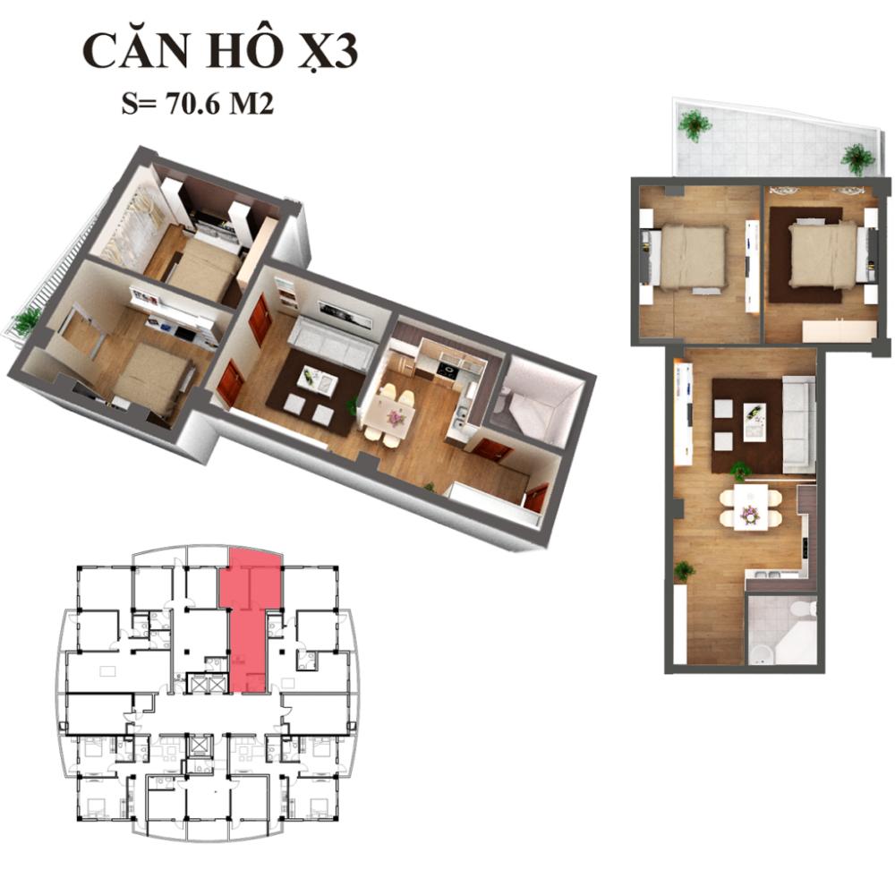 Thiết kế căn hộ X3