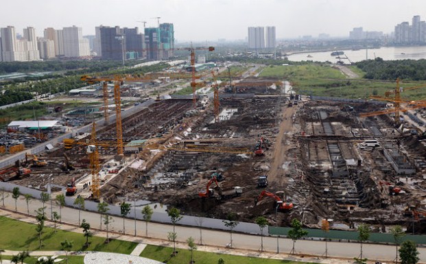 Dự án đang thi công mặt sàn tầng 1