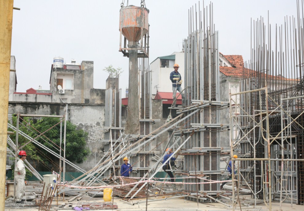 Dự án đang thi công mặt sàn tầng 1