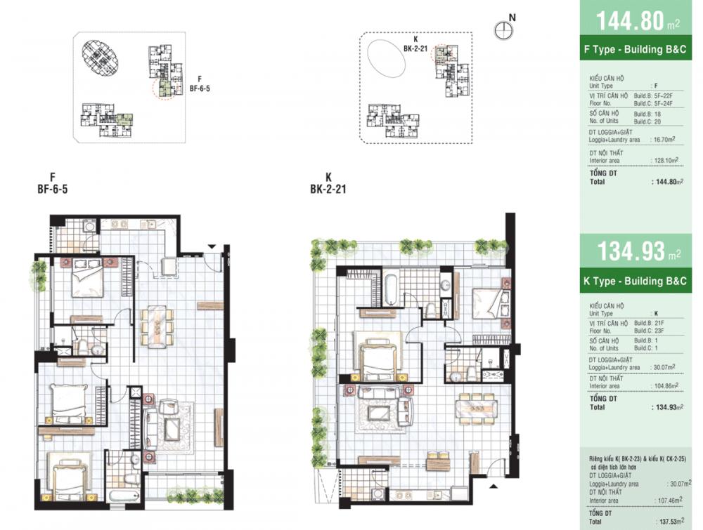 Căn hộ F - Tòa B&C