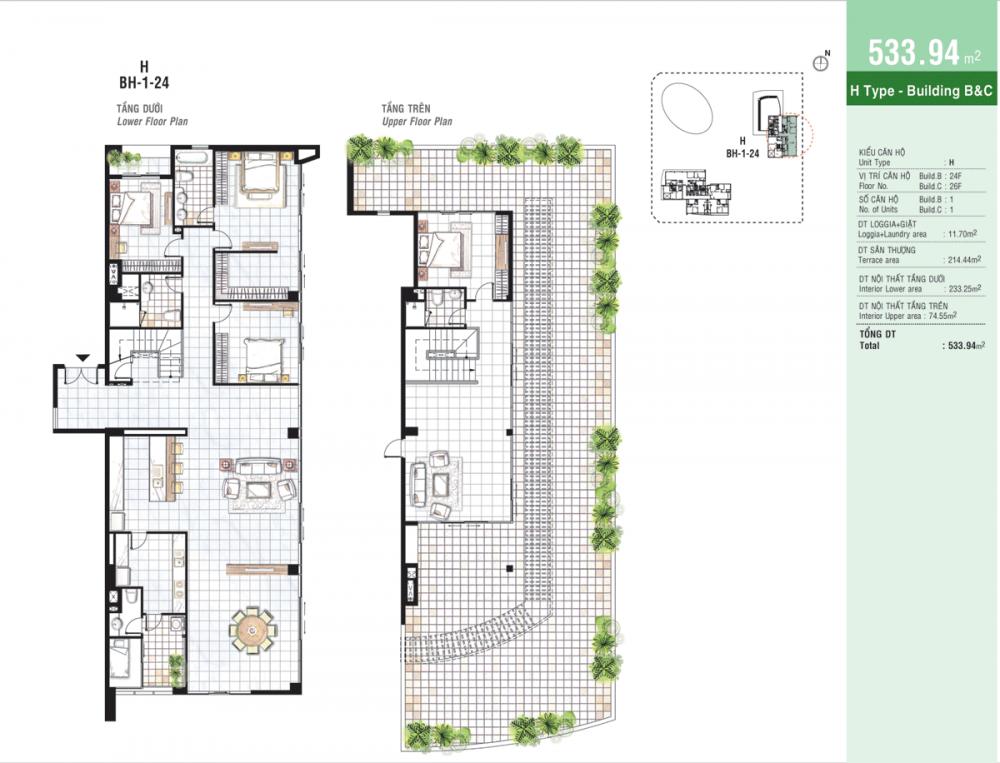 Căn hộ H - Tòa B&C