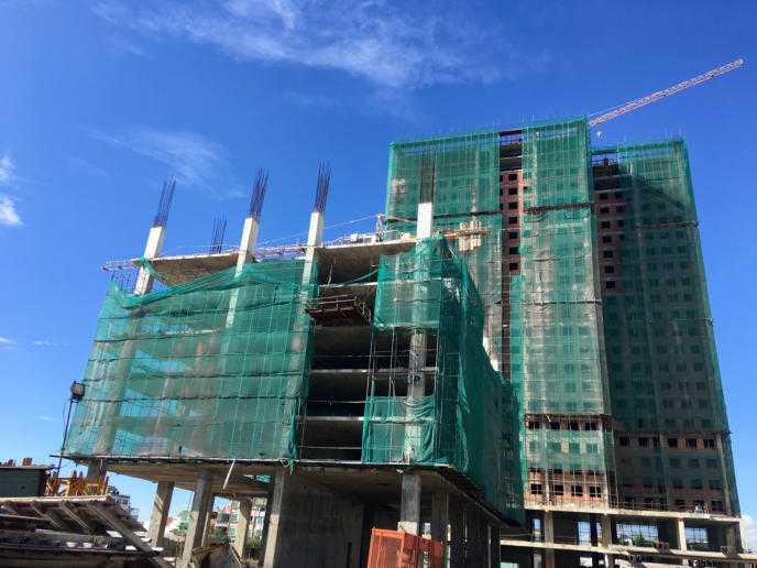 Khối (Block) C1 đã hoàn thành sàn tầng 6, dự kiến tới sàn tầng 10 trong tháng 03/2017