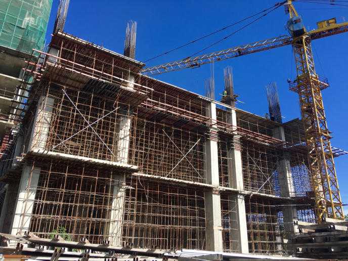 Khối (Block) A1 đã hoàn thành sàn tầng 4, dự kiến sàn tầng 5 trong cuối tháng 12/2016