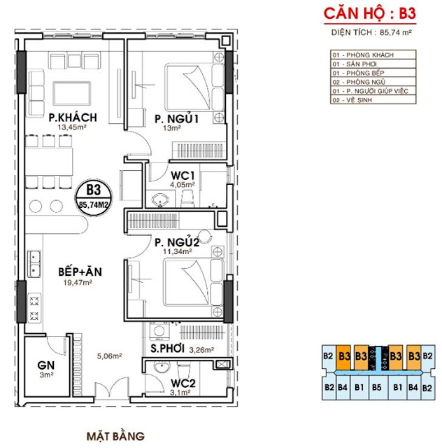 Thiết kế căn hộ B3