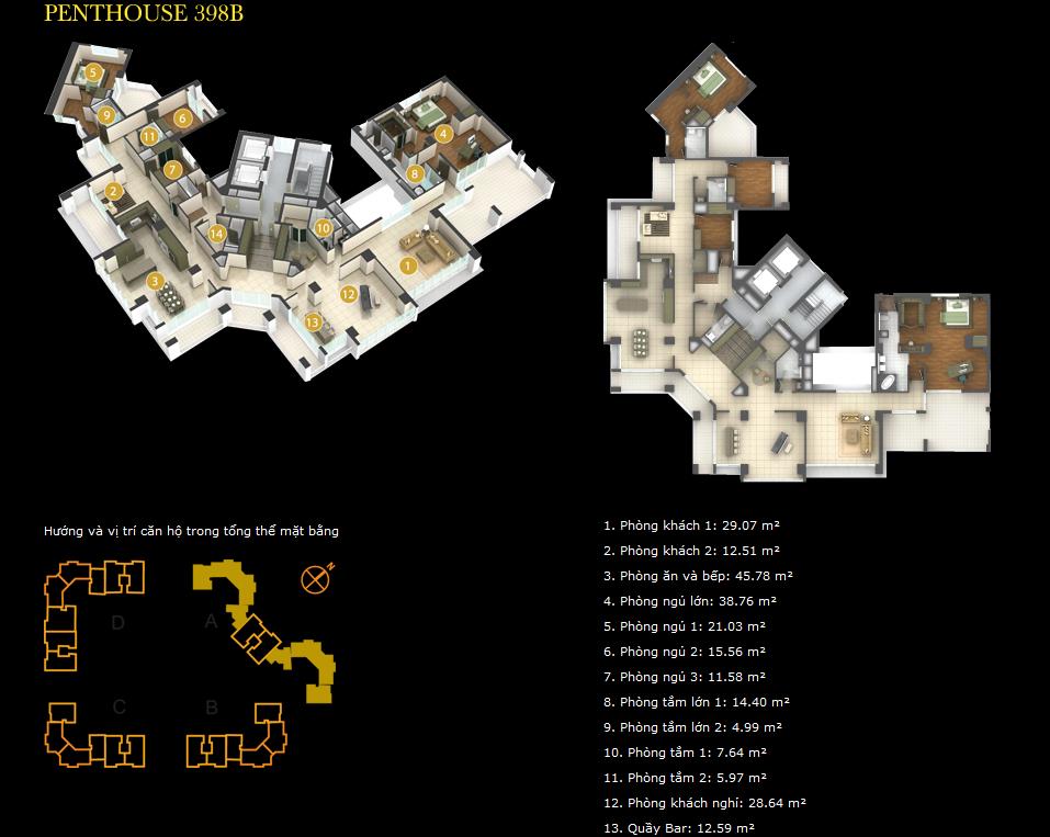 Thiết kế căn hộ penthouse 398B