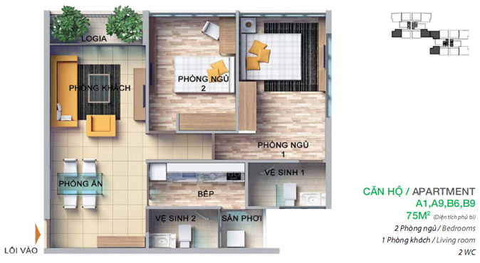 Thiết kế căn hộ A9, B9