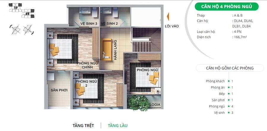 Thiết kế căn hộ 166.7m2
