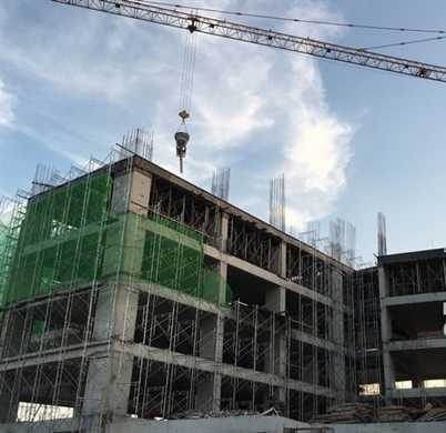 Block E và D đang thi công tầng 7