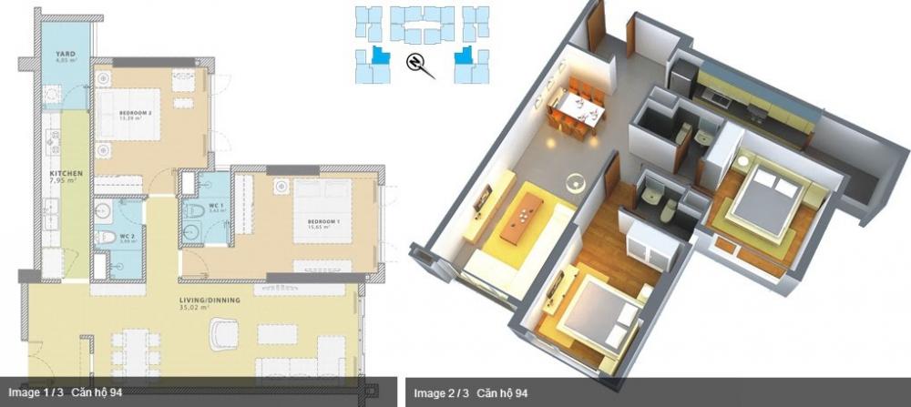 Thiết kế căn hộ B - 3 - 4