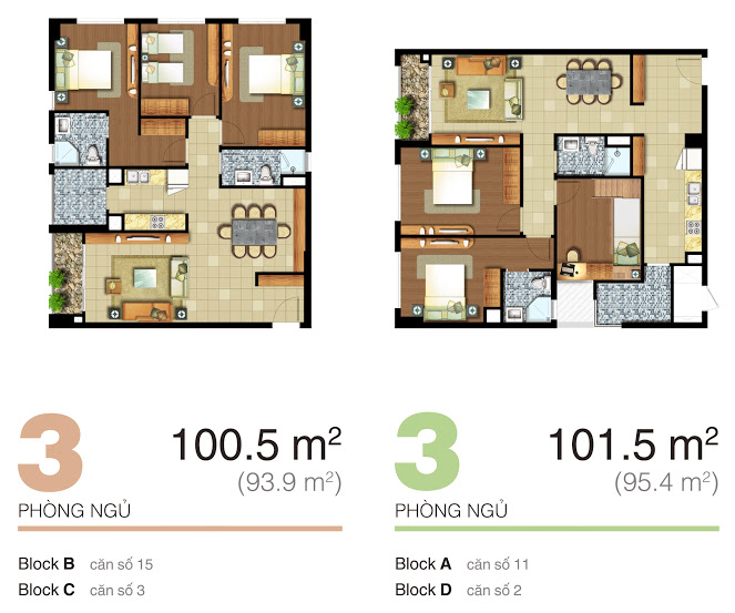 Thiết kế căn hộ 101.5m2