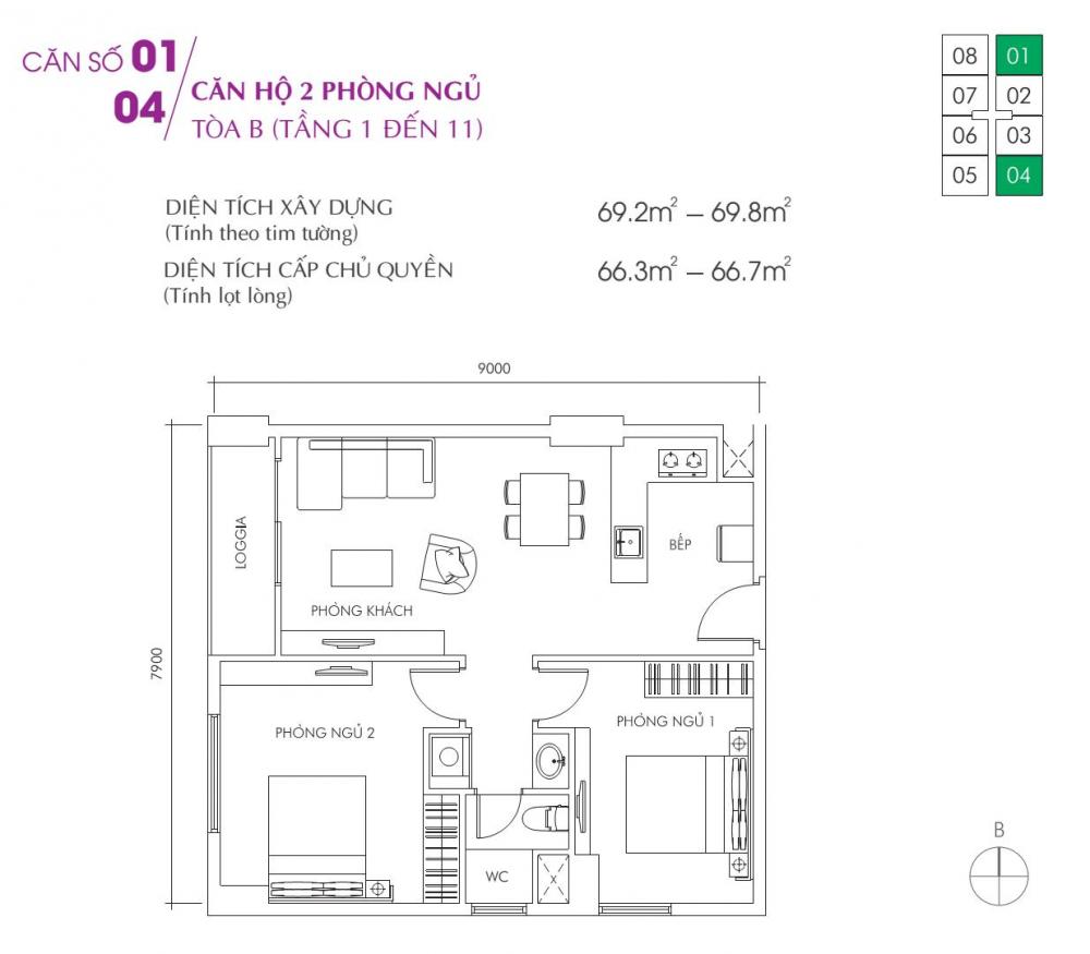 Thiết kế căn hộ 01, 04