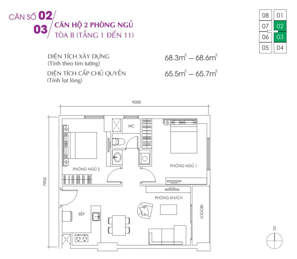 Thiết kế căn hộ 02, 03