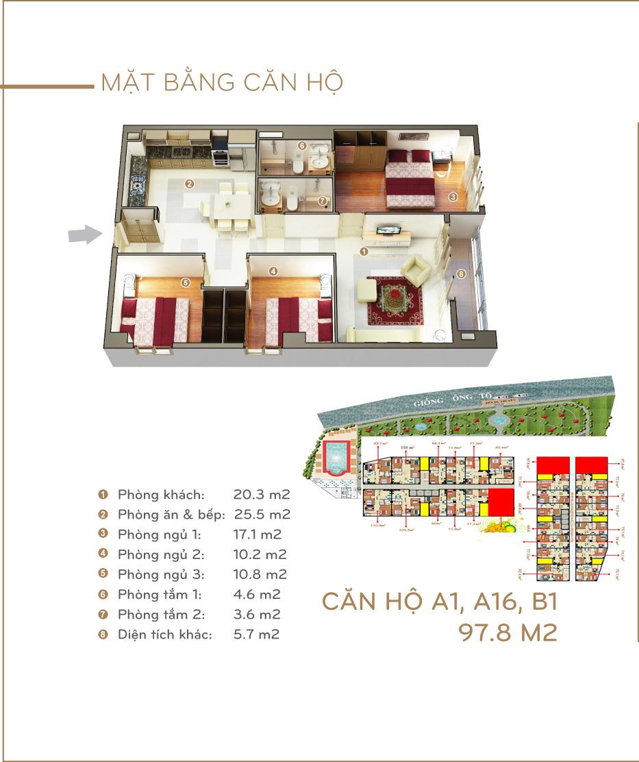 Thiết kế căn hộ 97.8 m2