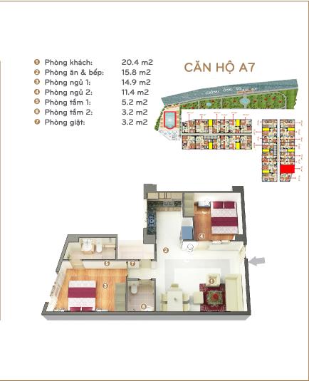 Thiết kế căn hộ 74.1 m2