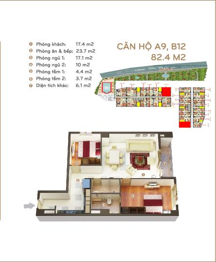 Thiết kế căn hộ 82.4 m2