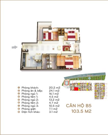 Thiết kế căn hộ 103.5 m2