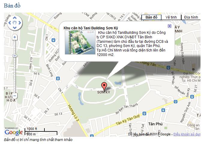 vị trí dự án TaniBuilding Sơn Kỳ 2