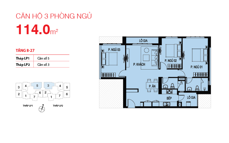 Thiết kế căn hộ 05-LP1, 03-LP2