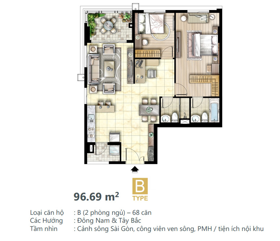 Thiết kế căn hộ loại B