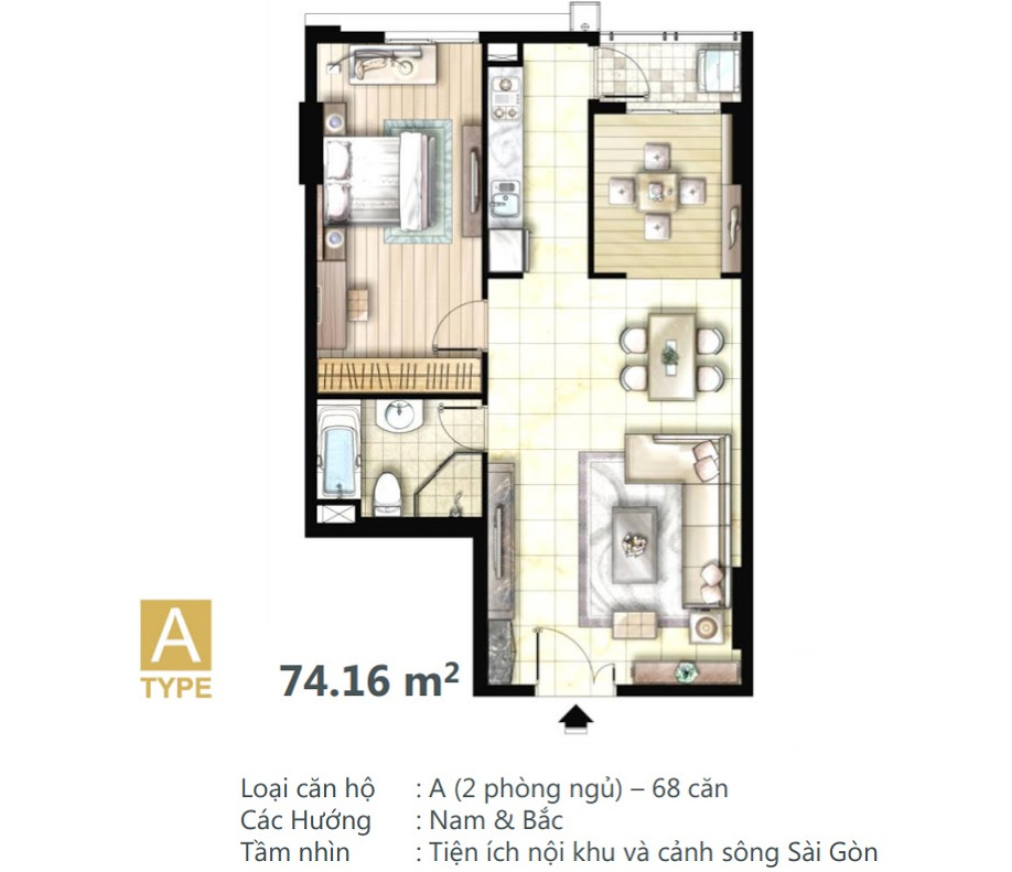 Thiết kế căn hộ loại A