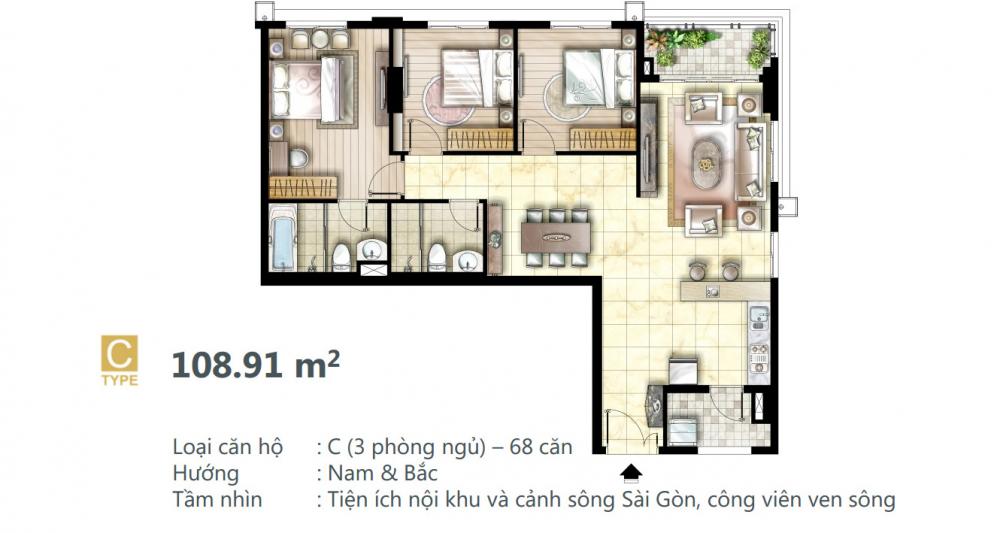Thiết kế căn hộ loại C