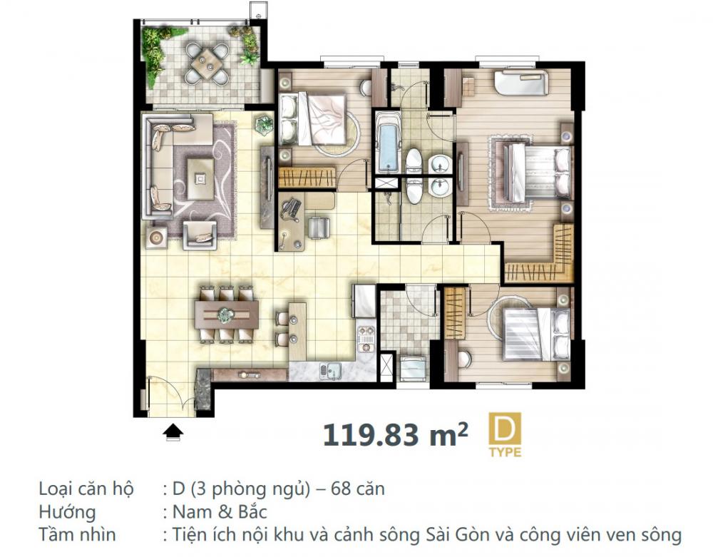 Thiết kế căn hộ loại D