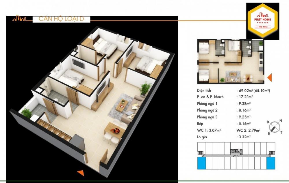 Thiết kế căn hộ loại D