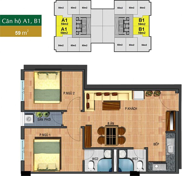 Thiết kế căn hộ A1