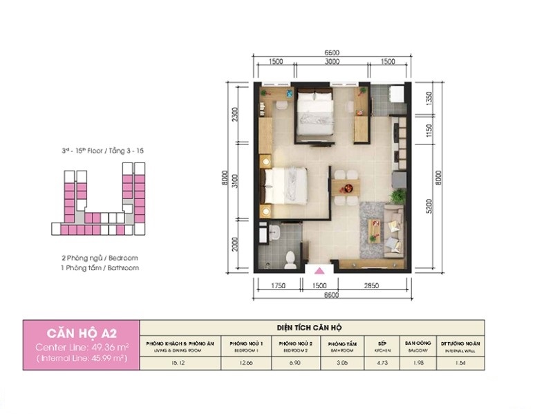 Thiết kế căn hộ A2