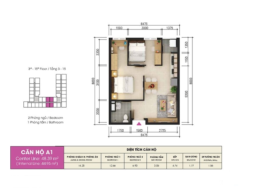 Thiết kế căn hộ A1