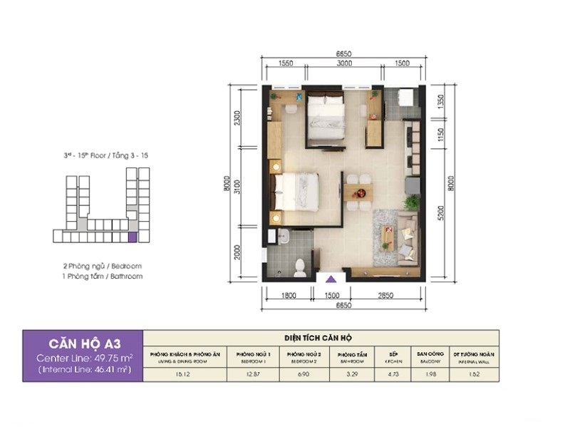 Thiết kế căn hộ A3