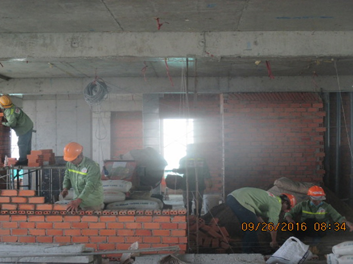 Công tác triển khai xây tầng 15
