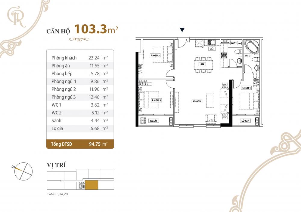 Thiết kế căn hộ 103.3m2