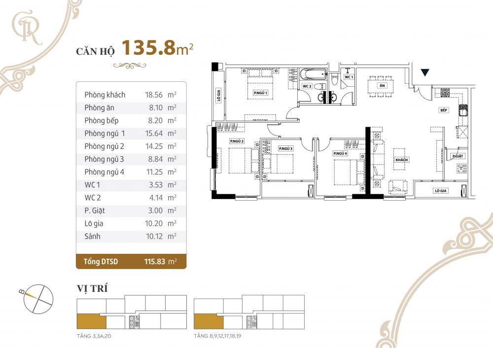 Thiết kế căn hộ 135.8m2