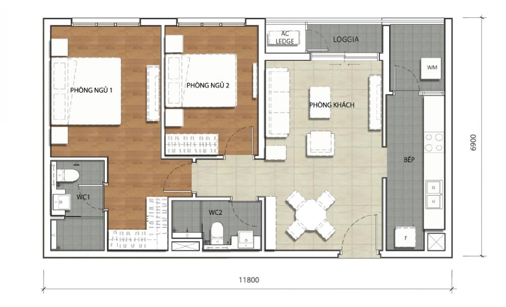 Thiết kế căn hộ 80.2 m2