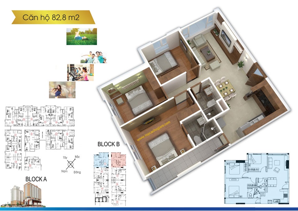 Thiết kế căn hộ 82.8 m2