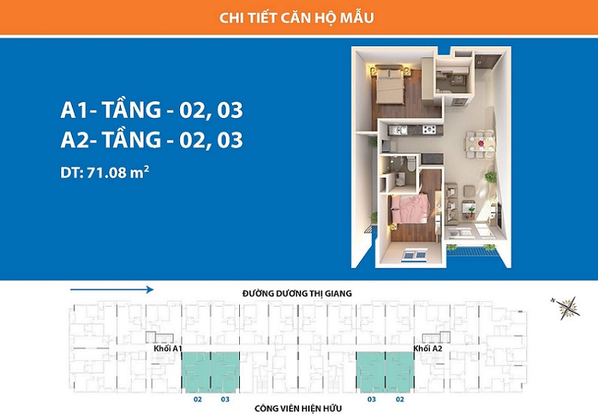 Thiết kế căn hộ tầng 02, 03